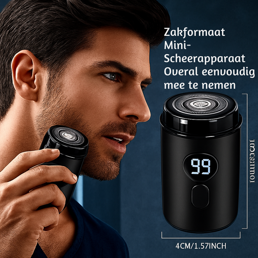 Glide Go Elektrisch mini scheerapparaat voor mannen, droog en nat scheerapparaat, LED digitaal display oplaadbaar auto scheerapparaat, thuis reis scheerapparaat