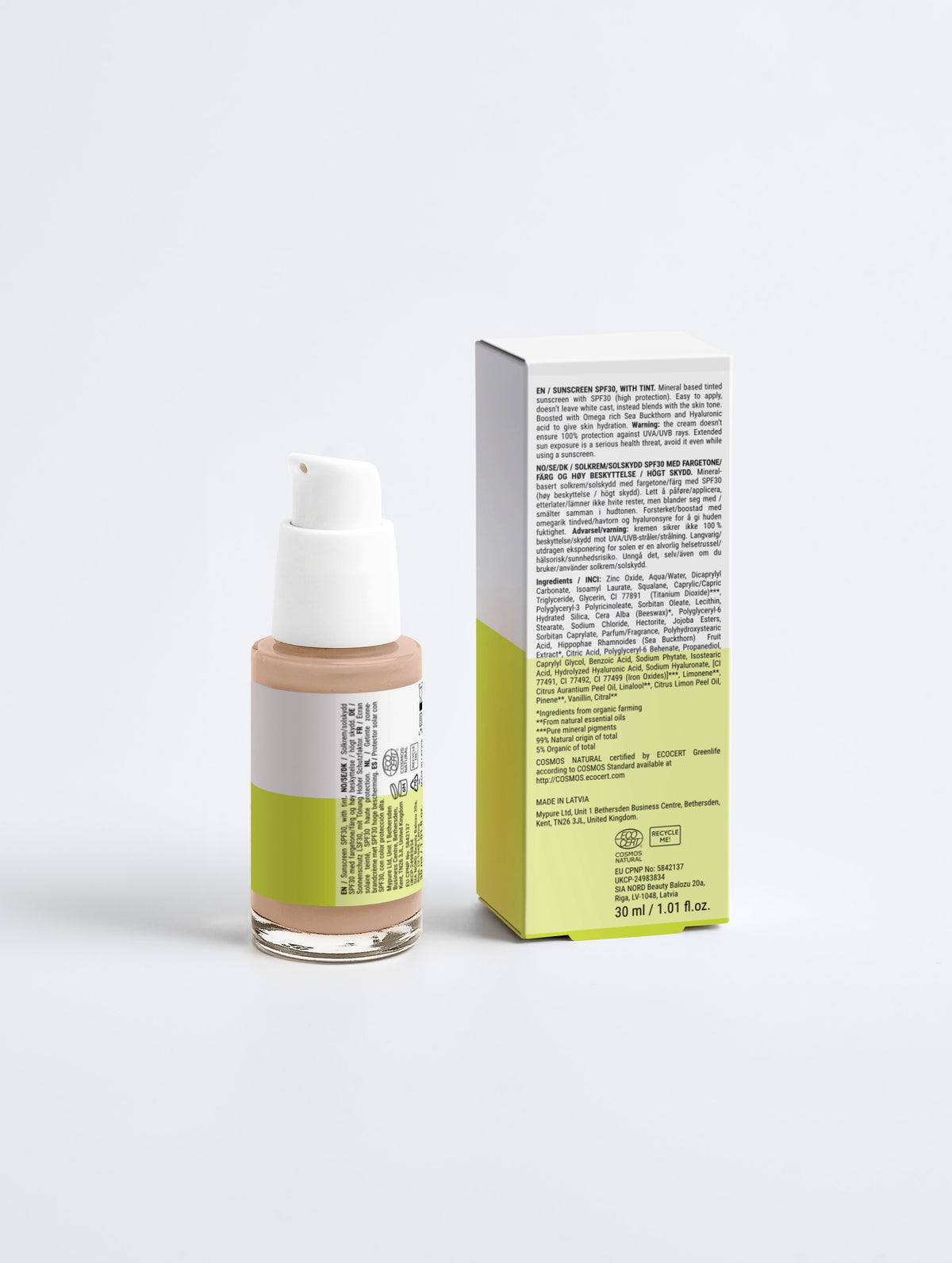 Sunscreen SPF30, with tint