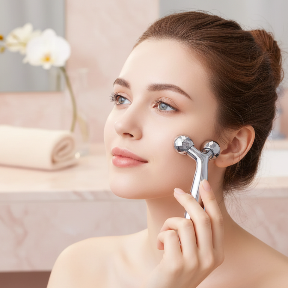 Vela 3D Y-Line Face Roller – 360° Roterende Gezichtsmassage voor een Natuurlijke Lift