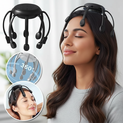 Elektrisch Octopus Hoofdmassage – 8 Massagepunten – Ontspanning & Stressverlichting – Draadloos