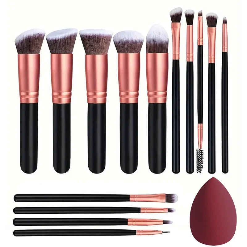 Make-up Borstel Set 14 delig – Soft Touch – Voor Foundation, Blush & Oogschaduw
