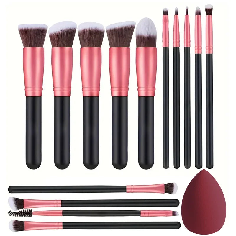 Make-up Borstel Set 14 delig – Soft Touch – Voor Foundation, Blush & Oogschaduw