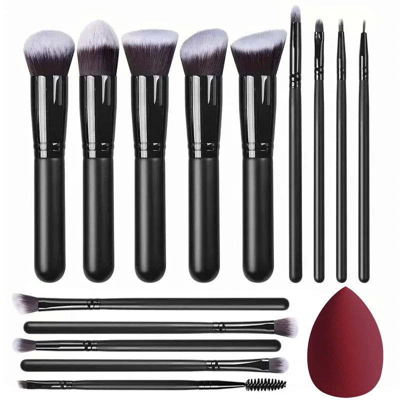 Make-up Borstel Set 14 delig – Soft Touch – Voor Foundation, Blush & Oogschaduw