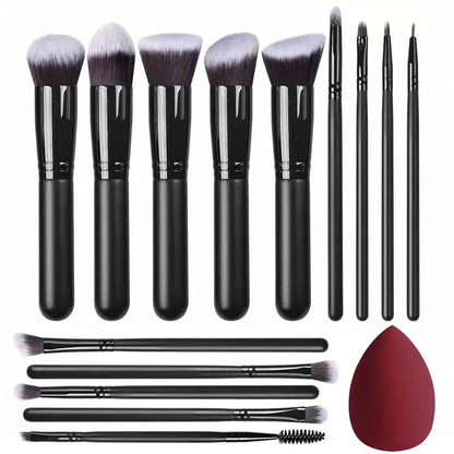 Make-up Borstel Set 14 delig – Soft Touch – Voor Foundation, Blush & Oogschaduw